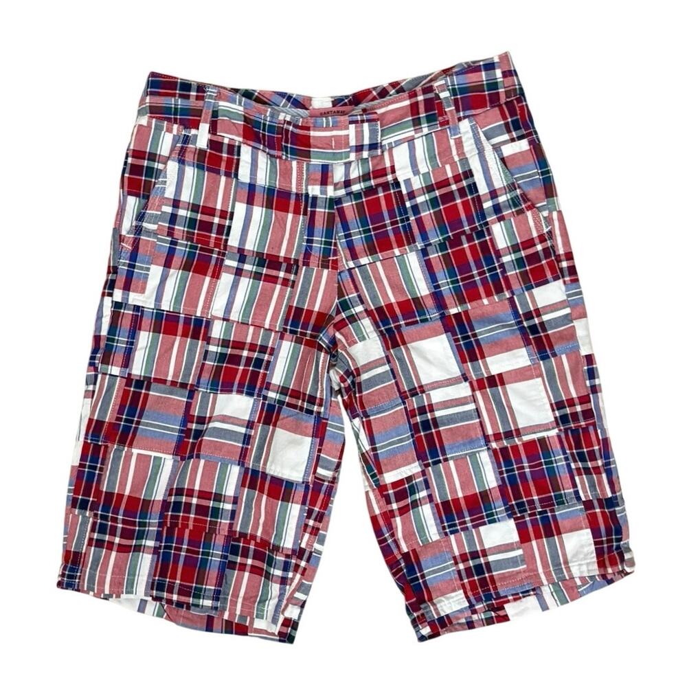Castaway Nantucket Patchwork Plaid Bermuda Shorts Women’s Size 6 Coastal Preppy
